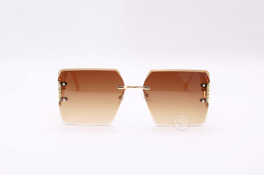 Sapphire SO90230 Oversized Rimless Sunglasses - Brown