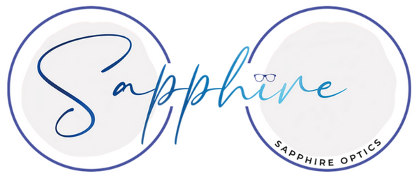 Sapphire Optics logo with 'Sapphire' written in a stylized font on a white background.

