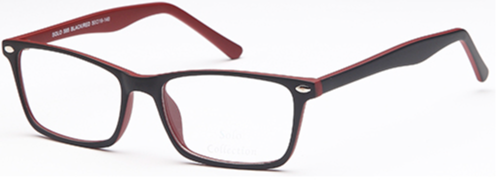 Solo 585 rectangle glasses frames – Black/Red