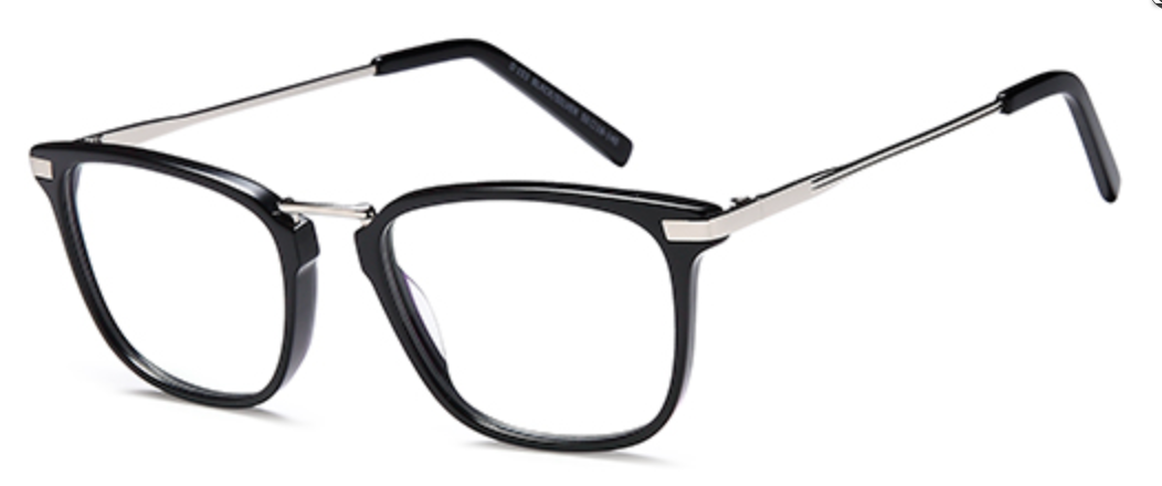 Brooklyn D153 Glasses Frame - Black/Silver
