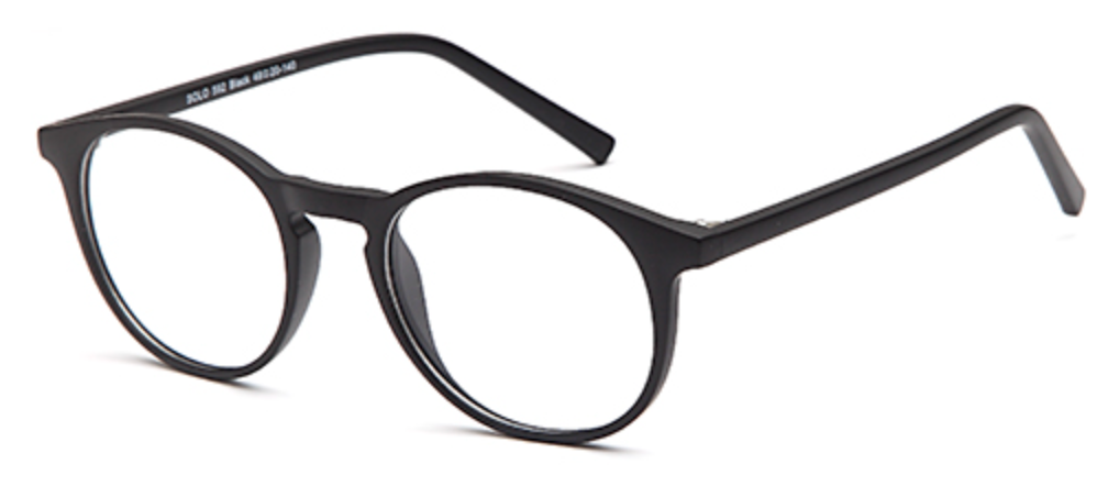 Solo 592 Retro Round Glasses Frame - Black
