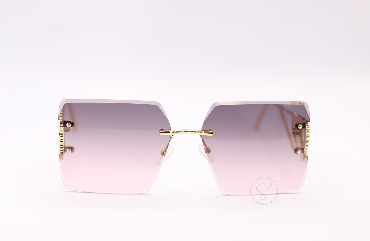 Sapphire SO90230 Oversized Rimless  Sunglasses Black/Pink