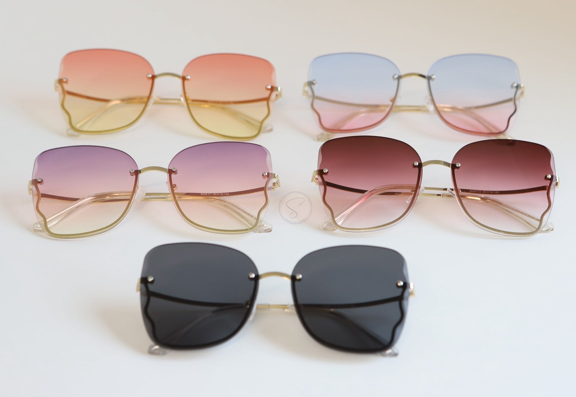 Sapphire SO8806 Rimless Gradient Sunglasses - Group